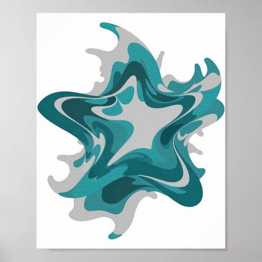 Chic Grau ABSTRACTE KUNST Moderne Gestaltung Poster (Vorne)