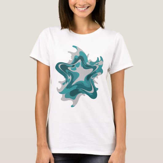 Chic Grau ABSTRACTE KUNST Moderne Gestaltung T-Shirt (Vorderseite)