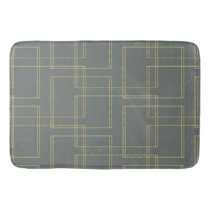 Chic Grau & Gold Geometrischer Glam Badematte