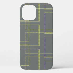 Chic Grau & Gold Geometrischer Glam Case-Mate iPhone Hülle