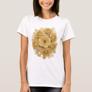 Chic Grau GOLDENE ROSEN Maßdesign T-Shirt