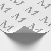 Chic Grau Initialen Monogramm Modern Geschenkpapier (Ecke)