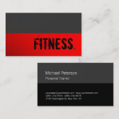 Chic Grau Red Black Striping Trainer Business Card Visitenkarte (Vorne/Hinten)