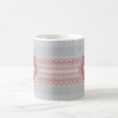 Chic Grau und Dusky Pink Strick Streifen und Monog Kaffeetasse (Mittel)
