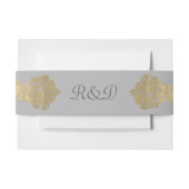 Chic Graue und Gold Mit Monogramm Wedding Bly Band (Vorderseite Beispiel)