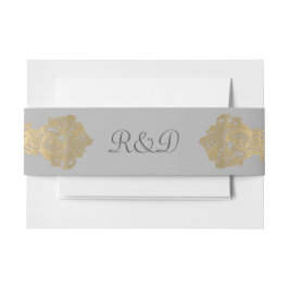 Chic Graue und Gold Mit Monogramm Wedding Bly Band