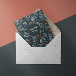 Chic graue Zweige Dankeschön Karte