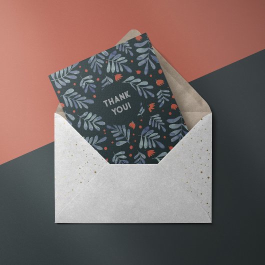 Chic graue Zweige Dankeschön Karte