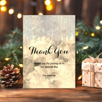 Chic Graugold Kristall Tropfen vielen Dank