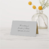 Chic Gray and Gold Wedding Folded Platzkarte (Rückseite)