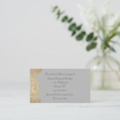 Chic Gray and Gold Wedding Information Card Begleitkarte (Stehend Vorderseite)