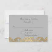 Chic Gray and Gold Wedding RSVP Card Karte (Vorderseite)
