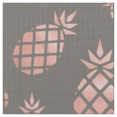 Chic Gray and Rose Gold Ananas Upholsterie Stoff (Nahaufnahme)