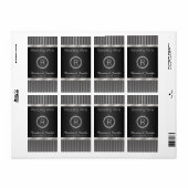 Chic Gray and Silver Wedding Mini Wine Labels (Vorne)