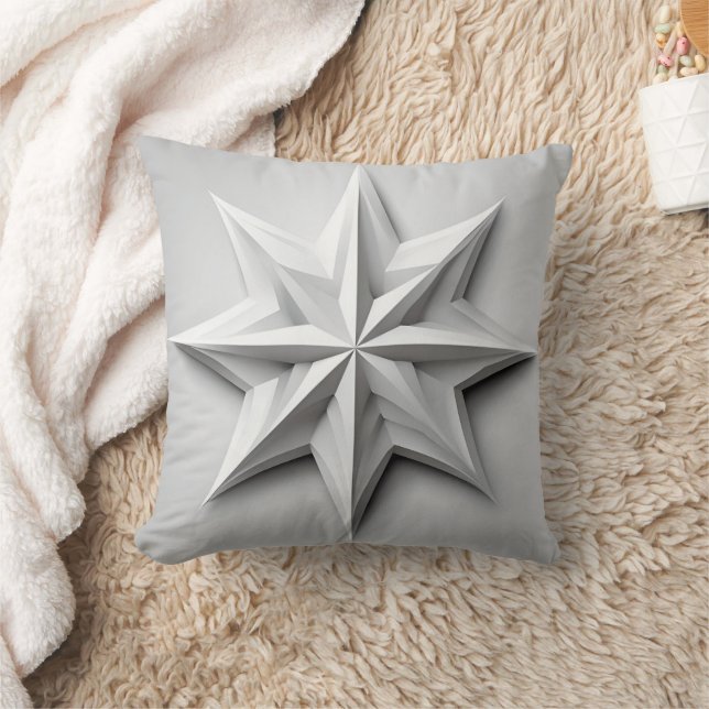 Chic Gray and White Star Kissen (Decke)