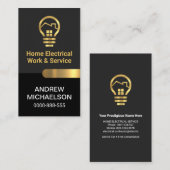 Chic Gray Black Layers Gold Tab Electrical Visitenkarte (Vorne/Hinten)