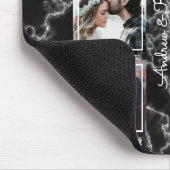 Chic Gray & Black Marble 3 Foto Collage anpassen Mousepad (Ecke)