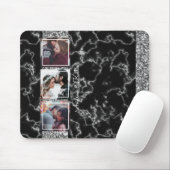 Chic Gray & Black Marble 3 Foto Collage anpassen Mousepad (Mit Mouse)
