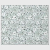 Chic Gray Blue White Blume Brautparty Geschenkpapier (Flach)