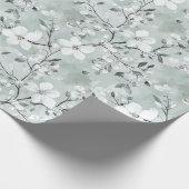 Chic Gray Blue White Blume Brautparty Geschenkpapier (Ecke)