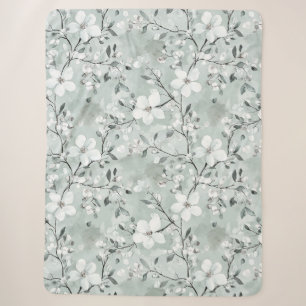 Chic Gray Blue White Blume Sherpadecke