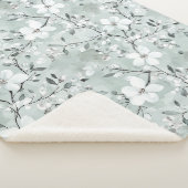 Chic Gray Blue White Blume Sherpadecke (3/4)
