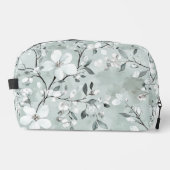 Chic Gray Blue White Blume Waschbeutel (Vorderseite)