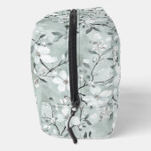 Chic Gray Blue White Blume Waschbeutel (Rechts)