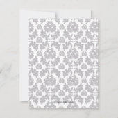 Chic Gray Damask & White Lace Brautparty Einladung (Rückseite)