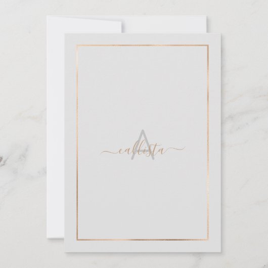 Chic Gray Gold Confetti Border Bachelorette Einladung (Rückseite)