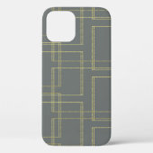 Chic Gray & Gold Geometric Glam Case-Mate iPhone Hülle (Rückseite)