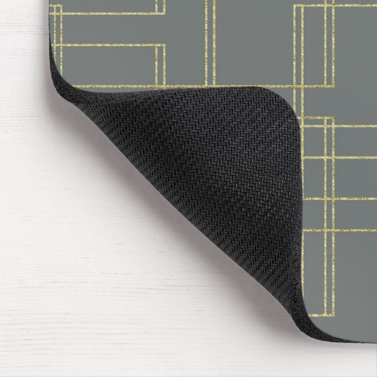Chic Gray & Gold Geometric Glam Mousepad (Ecke)
