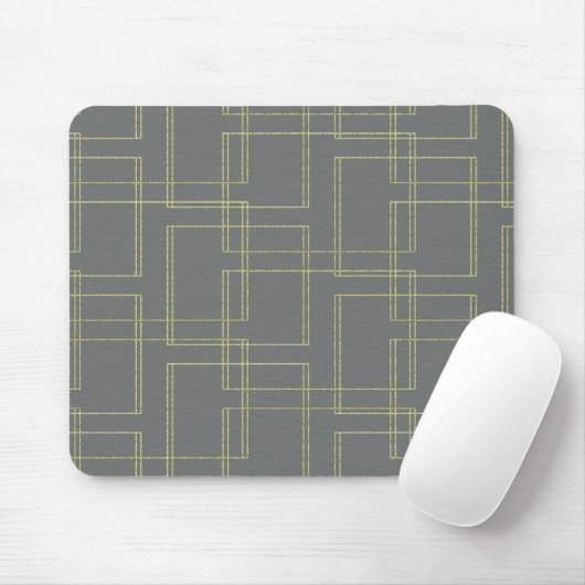 Chic Gray & Gold Geometric Glam Mousepad (Mit Mouse)