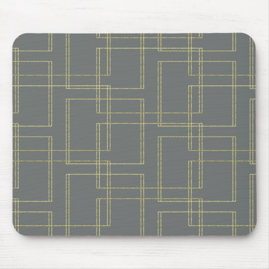 Chic Gray & Gold Geometric Glam Mousepad (Vorne)