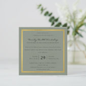 CHIC GRAY GOLD IMITATS DAMASK CLASSIC WORKSHOP-VER EINLADUNG (Stehend Vorderseite)