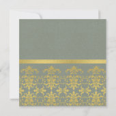CHIC GRAY GOLD IMITATS DAMASK CLASSIC WORKSHOP-VER EINLADUNG (Rückseite)