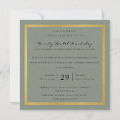 CHIC GRAY GOLD IMITATS DAMASK CLASSIC WORKSHOP-VER EINLADUNG (Vorderseite)
