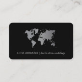 Chic Gray Gradient World Map Global Travel Agent Visitenkarte (Vorderseite)