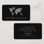 Chic Gray Gradient World Map Global Travel Agent Visitenkarte (Vorne/Hinten)