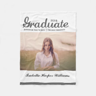 Chic Gray Graduate Abschluss Class 20XX Fleecedecke