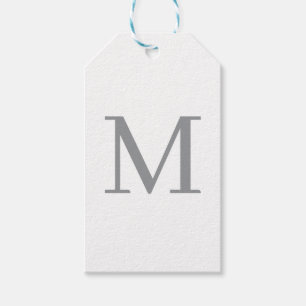 Chic Gray Initial Letter Monogram Modern Geschenkanhänger
