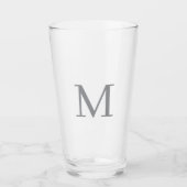 Chic Gray Initial Letter Monogram Modern Glas (Vorderseite)