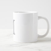 Chic Gray Initial Letter Monogram Modern Jumbo-Tasse (Rechts)