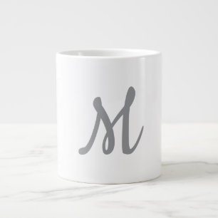 Chic Gray Initial Letter Monogram Modern Jumbo-Tasse