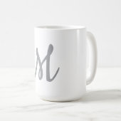 Chic Gray Initial Letter Monogram Modern Kaffeetasse (VorderseiteRechts)