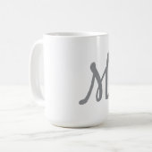 Chic Gray Initial Letter Monogram Modern Kaffeetasse (Vorderseite Links)