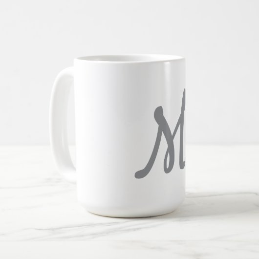 Chic Gray Initial Letter Monogram Modern Kaffeetasse (Vorderseite Links)