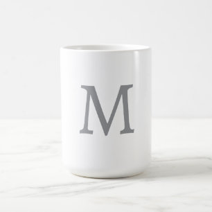 Chic Gray Initial Letter Monogram Modern Kaffeetasse
