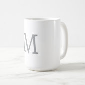 Chic Gray Initial Letter Monogram Modern Kaffeetasse (VorderseiteRechts)