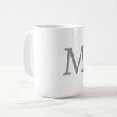 Chic Gray Initial Letter Monogram Modern Kaffeetasse (Vorderseite Links)